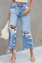 Load image into Gallery viewer, Heavy Destroyed Wide Leg Jeans - Sky Blue|Blue