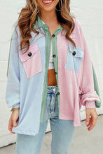 Load image into Gallery viewer, Multicolour Color Block Patchwork Corduroy Pocketed Jacket