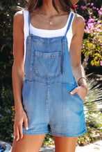 Load image into Gallery viewer, Tie Straps Casual Denim Shorts Overalls