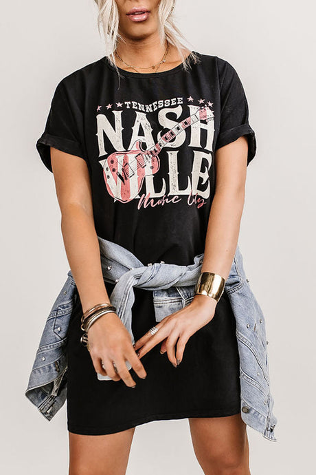 Black Nashville Music Festival T-Shirt Dress