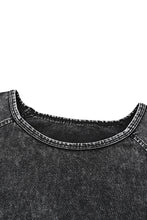 Load image into Gallery viewer, Black Acid Washed T Shirt &amp; Drawstring Shorts Loungewear Set