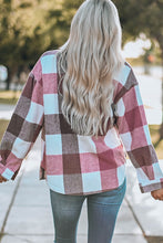 Load image into Gallery viewer, Plaid Color Block Jacket with Pocket