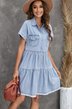 Load image into Gallery viewer, Button Up Denim Shirt Dress