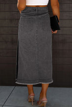 Load image into Gallery viewer, Black Raw Denim Skirt