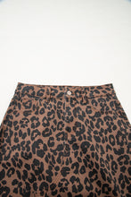 Load image into Gallery viewer, Brown Leopard Print Denim Skirt