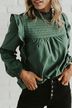 Load image into Gallery viewer, Pleated Smocked Long Sleeve Blouse