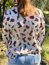 Load image into Gallery viewer, Boots &amp; Cactus Print Shirt