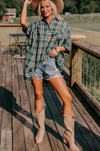 Load image into Gallery viewer, Green Plaid Oversized Tunic Dress