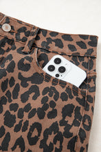 Load image into Gallery viewer, Brown Leopard Print Denim Skirt