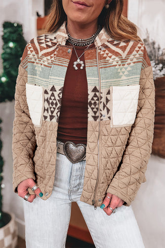 Beige Geometric Vintage Jacket - authentic Country Clothing from Working Bull
