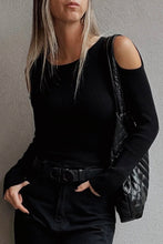 Load image into Gallery viewer, Black Ribbed Cutout Sweater - authentic country clothing from Working Bull