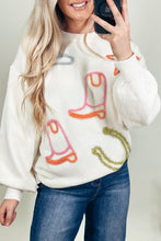 Load image into Gallery viewer, Boots, Horseshoe &amp; Star Knit Sweater - authentic country fashion from Working Bull