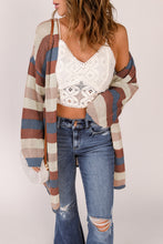 Load image into Gallery viewer, Dark Blue Block Stripped Cardigan - authentic country fashion from Working Bull
