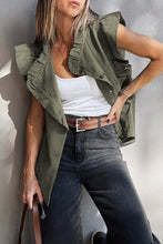 Load image into Gallery viewer, Green Ruffle Denim Vest - authentic country clothing from Working Bull