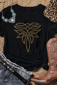 Rhinestone Boot Stitch Tee - authentic country clothing from working bull