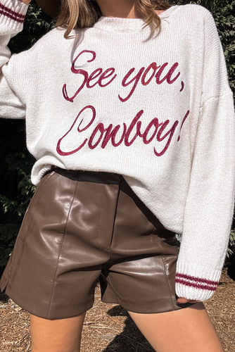 'SEE YOU COWBOY' Embroidered Sweater - authentic country clothing from Working Bull
