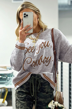 Load image into Gallery viewer, &#39;SEE YOU COWBOY&#39; Embroidered Sweater Grey - authentic country fashion from Working Bull