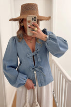Load image into Gallery viewer, Tie Front Denim Top - Authentic Country Clothing from Working Bull
