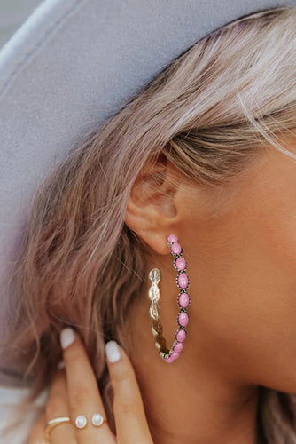 Turquoise C Shaped Earrings - authentic country fashion from Working Bull