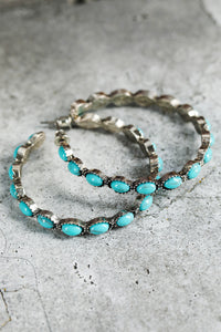 Turquoise C Shaped Earrings - authentic country fashion from Working Bull
