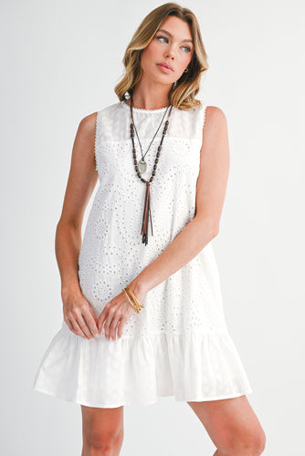 White Eyelet Shift Dress - authentic country fashion from Working Bull