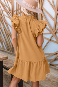 Tiered Ruffled Dress - Available in Khaki and Green