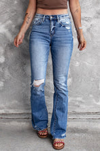 Load image into Gallery viewer, Dark Blue Raw Hem Jeans