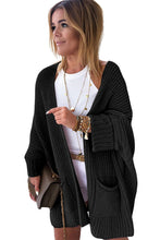 Load image into Gallery viewer, Batwing Oversized Cable Knit Cardigan