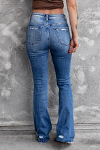 Load image into Gallery viewer, Dark Blue Raw Hem Jeans