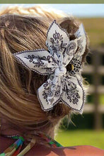 Load image into Gallery viewer, Black Paisley Floral Print Bow Knot Hair Clip - authentic country fashion from Working Bull