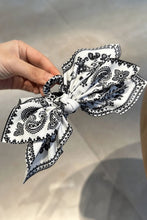 Load image into Gallery viewer, Black Paisley Floral Print Bow Knot Hair Clip - authentic country fashion from Working Bull
