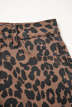 Load image into Gallery viewer, Brown Leopard Print Denim Skirt