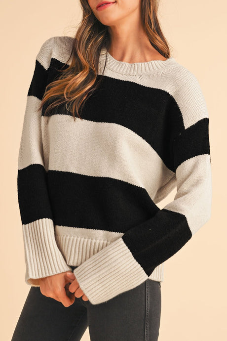 Colourblock Loose Pullover Sweater - authentic country fashion from Working Bull