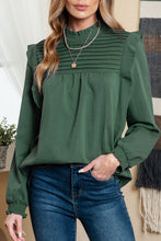 Load image into Gallery viewer, Pleated Smocked Long Sleeve Blouse