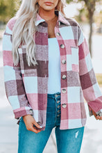 Load image into Gallery viewer, Plaid Color Block Jacket with Pocket