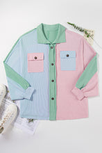 Load image into Gallery viewer, Multicolour Color Block Patchwork Corduroy Pocketed Jacket