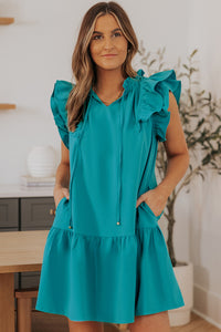 Tiered Ruffled Dress - Available in Khaki and Green