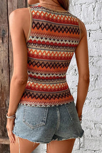 Boho Striped Knitted Tank Top