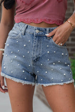 Load image into Gallery viewer, Pearl Beaded Denim Shorts - authentic country fashion from Working Bull