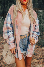 Load image into Gallery viewer, Pink Plaid Corduroy Shacket