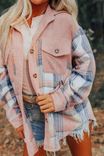 Load image into Gallery viewer, Pink Plaid Corduroy Shacket