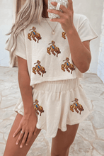 Load image into Gallery viewer, Rodeo Cropped Tee and Skort Set - authentic country fashion from Working Bull