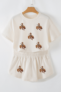 Rodeo Cropped Tee and Skort Set - authentic country fashion from Working Bull