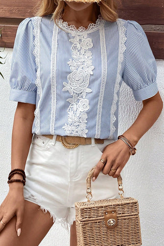 Sky Blue Striped Blouse - authentic country fashion from Working Bull