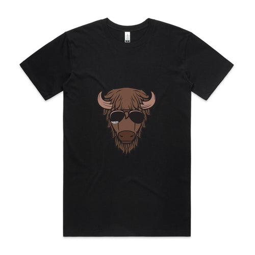 Bison head with Aviators - Organic Tee - Working Bull