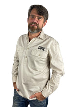 Load image into Gallery viewer, Pilbara Mens Workshirt Half button - Comfortable Tan