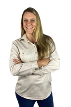 Load image into Gallery viewer, Pilbara Womens Workshirt Half button - Comfortable Tan