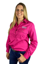 Load image into Gallery viewer, Pilbara Womens Workshirt Half button - Fun Pink