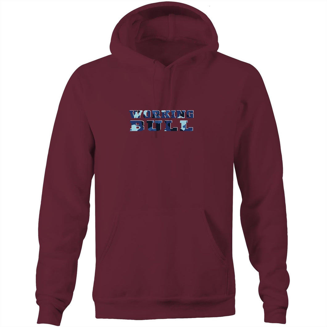 Blue Camo Hoodie - Burgundy - Working Bull