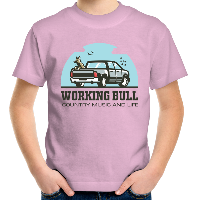 Working Bull Kids Tee - Pink